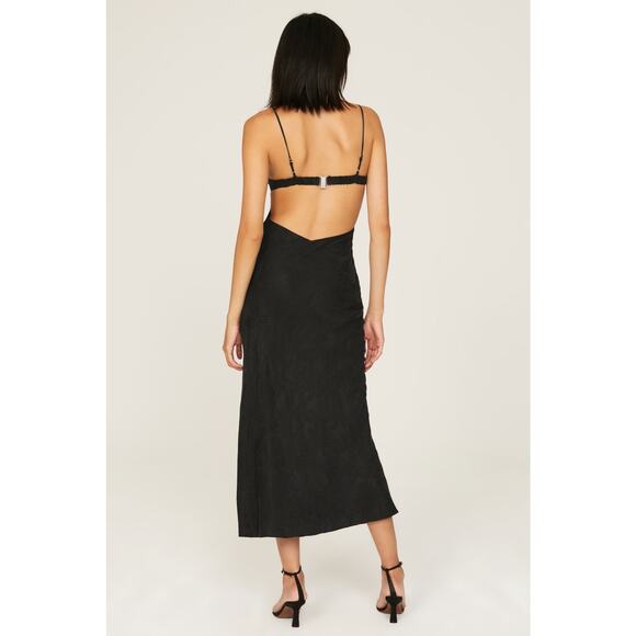 Third Form Black Paisley Triangle Cut Out Sleeveless Midi Dress Size 6 - Picture 3 of 16